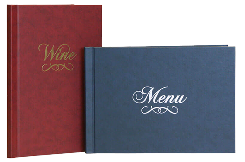 Menu et carte des vins en rigide clamp